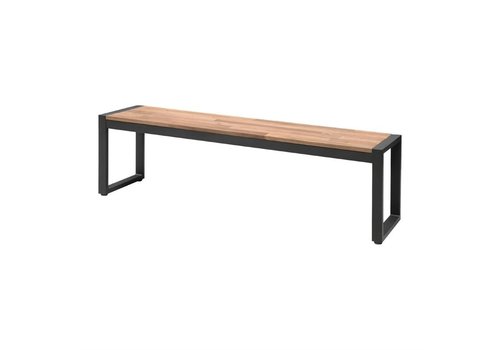  Bolero Bancs industriels en acier et acacia 45(H)x160x38cm(lot de 2) 