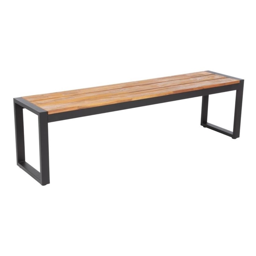 Bancs industriels en acier et acacia 45(H)x160x38cm(lot de 2)