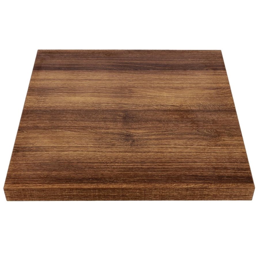 Plateau de table carré bolero effet chêne rustique 70x70cm