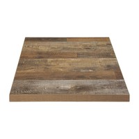 Bolero plateu de table carré effet bois vielli 70x70cm