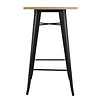 ProChef Table de bar noire avec plateau en bois Bolestro Bistro 104Hx60Lx60Pcm