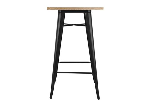  ProChef Table de bar noire avec plateau en bois Bolestro Bistro 104Hx60Lx60Pcm 