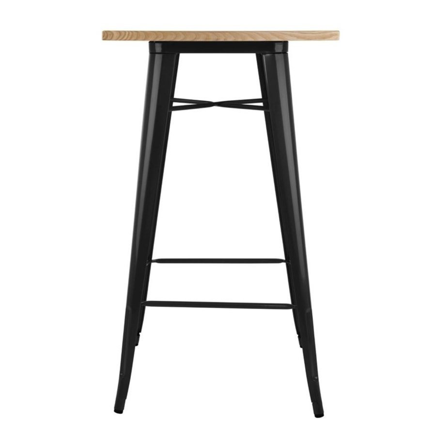 Table de bar noire avec plateau en bois Bolestro Bistro 104Hx60Lx60Pcm