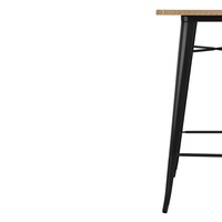 Table de bar noire avec plateau en bois Bolestro Bistro 104Hx60Lx60Pcm