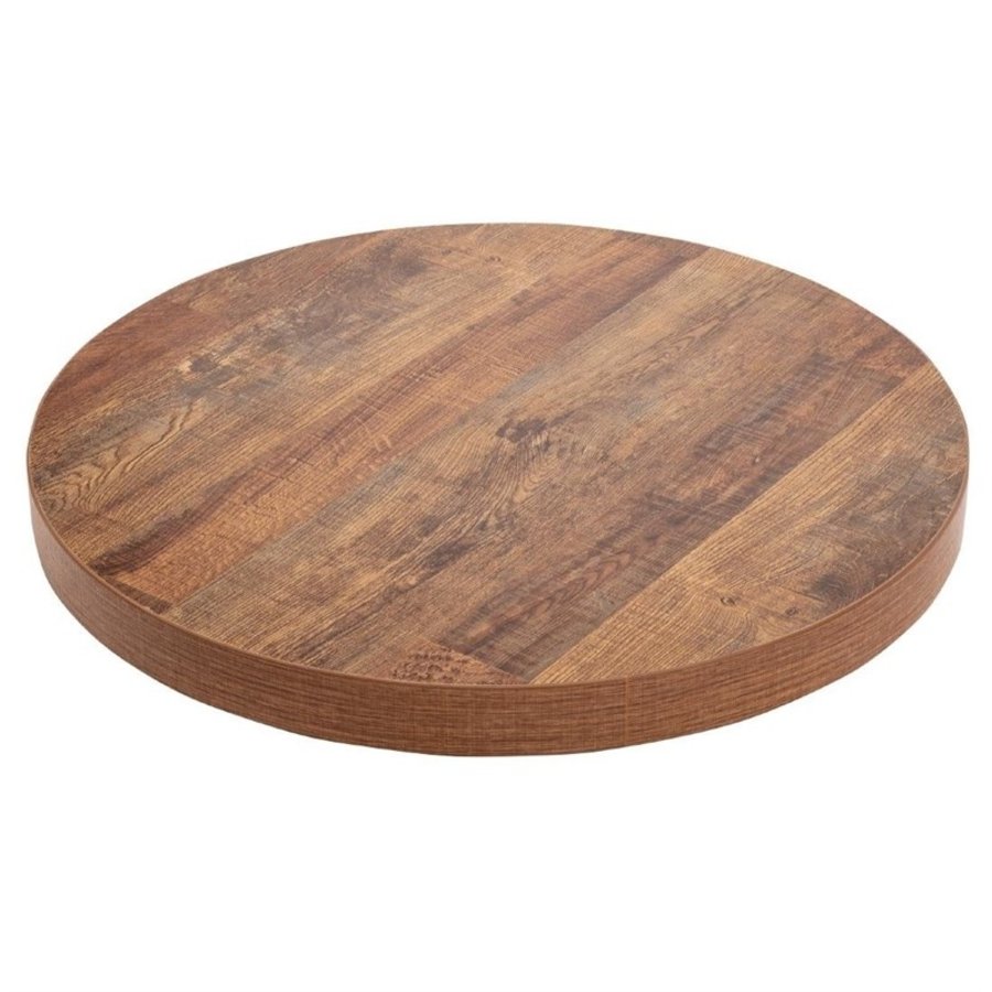 Plateau de table rond Bolero 60cm effet bois vieilli