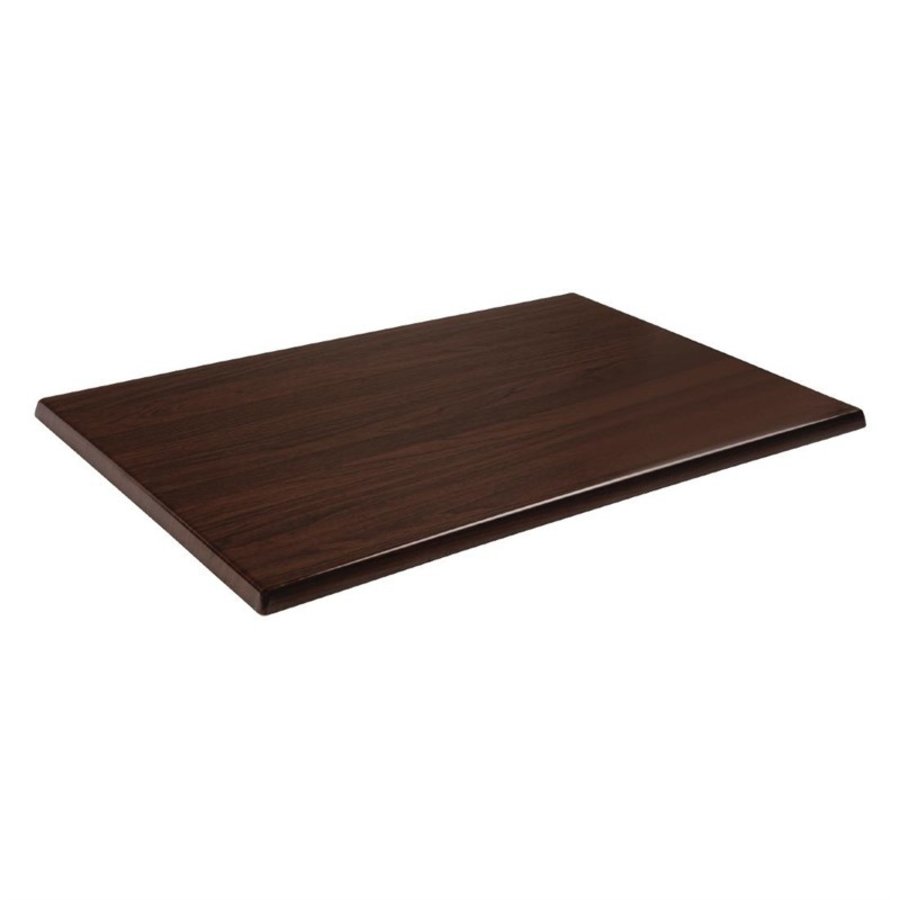 Plateau de table rectangulaire pré percé bolero coloris marron foncé  120Lx80Lx3Hcm