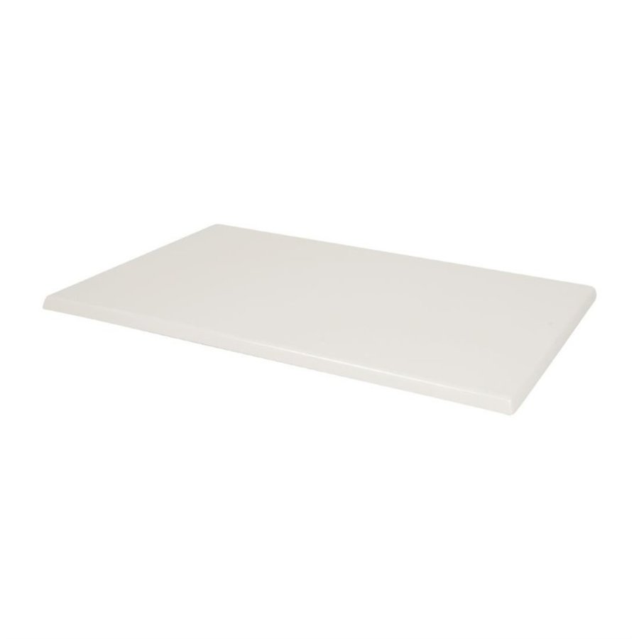 Plateau de table rectangulaire pré percé bolero coloris  blanc 120Lx80Lx3Hcm