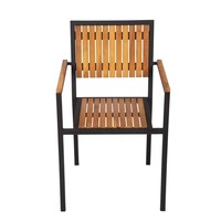 Fauteuils en acier et acacia 86x55x53cm (lot de 4)