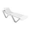 ProChef Chaises longues Resol l blanche l Polypropylene l 47 x 188 x 63 cm l En lot de 4