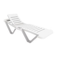 Chaises longues Resol l blanche l Polypropylene l 47 x 188 x 63 cm l En lot de 4