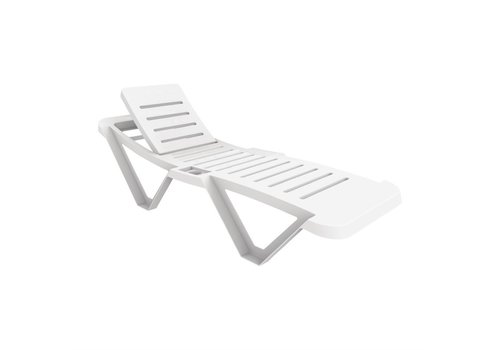  ProChef Chaises longues Resol l blanche l Polypropylene l 47 x 188 x 63 cm l En lot de 4 