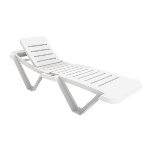  ProChef Chaises longues Resol l blanche l Polypropylene l 47 x 188 x 63 cm l En lot de 4 