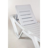 Chaises longues Resol l blanche l Polypropylene l 47 x 188 x 63 cm l En lot de 4