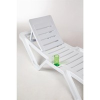 Chaises longues Resol l blanche l Polypropylene l 47 x 188 x 63 cm l En lot de 4