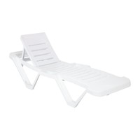 Chaises longues Resol l blanche l Polypropylene l 47 x 188 x 63 cm l En lot de 4