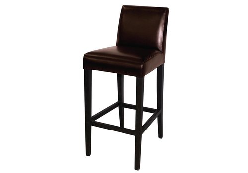  Bolero Tabouret de bar haut l Dossier en simili cuir marron foncé l H103 cm 