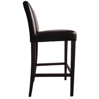 Tabouret de bar haut l Dossier en simili cuir marron foncé l H103 cm