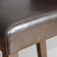 Tabouret de bar haut l Dossier en simili cuir marron foncé l H103 cm