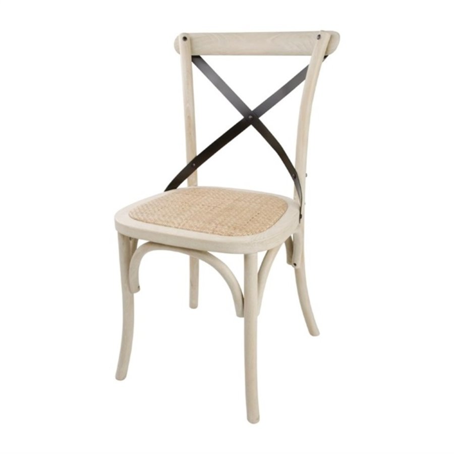 Chaises en chêne avec dossier croisé Bolero sable 88Hx46Lx54Pcm