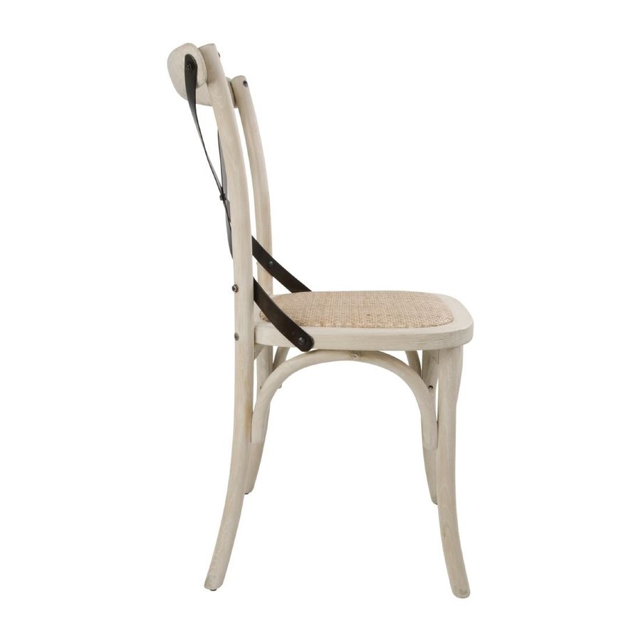 Chaises en chêne avec dossier croisé Bolero sable 88Hx46Lx54Pcm