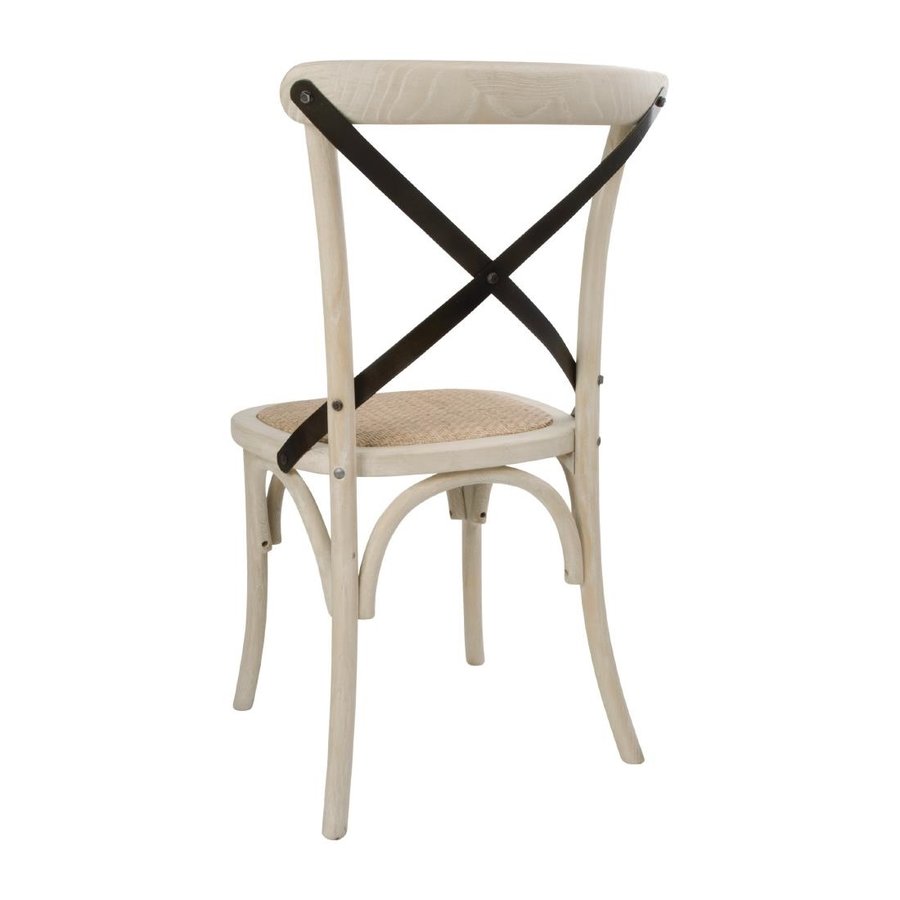 Chaises en chêne avec dossier croisé Bolero sable 88Hx46Lx54Pcm