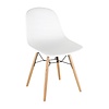 Bolero Chaise moulée PP l Structure métallique blanche l Polypropylène, bois et acier l H45 cm l En lot de 2