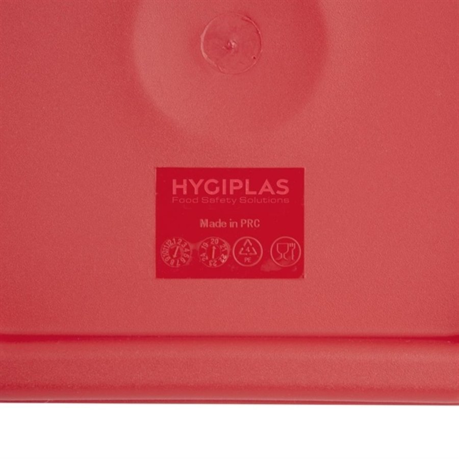 Couvercle polyéthylène carré rouge 17Hx192Lx192P mm