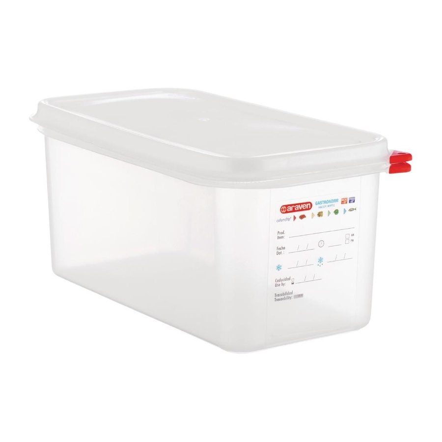 Boîte alimentaire GN1/3  6L 15Hx32.5Lx17.6Pm (Lot de 4)