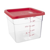 Couvercle polyéthylène carré rouge 17Hx231Lx231P mm