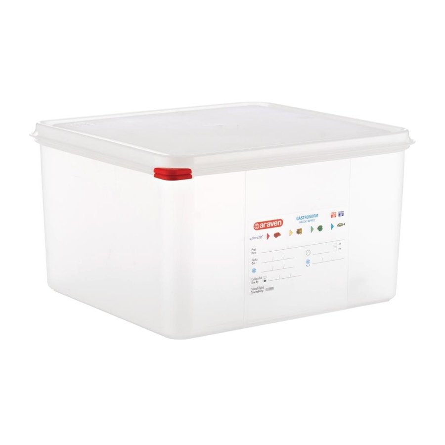 Boîte alimentaire en polypropylène 19L 20Hx35.4Lx32.5Pcm (Lot de 4)