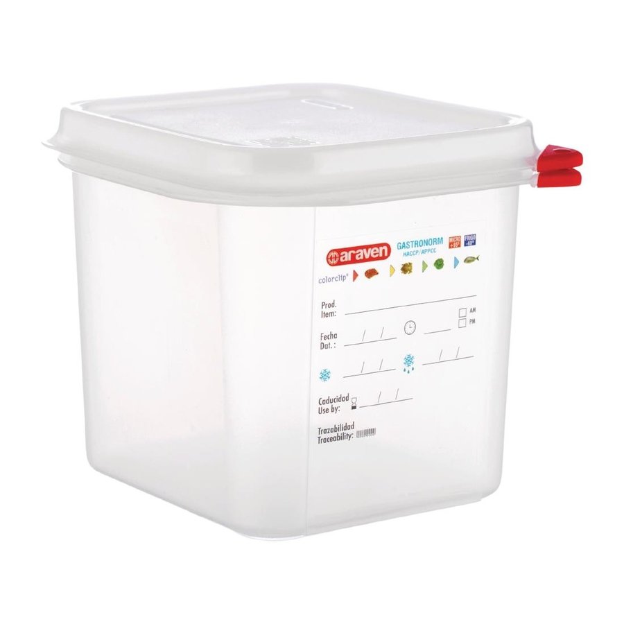 Boîte alimentaire GN 1/6  2,6L 15Hx17.6Lx16.2Pcm (Lot de 4)