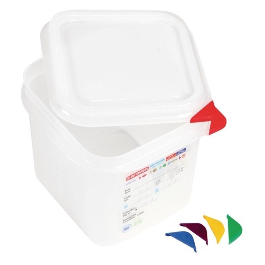 Boîte alimentaire GN 1/6  2,6L 15Hx17.6Lx16.2Pcm (Lot de 4)