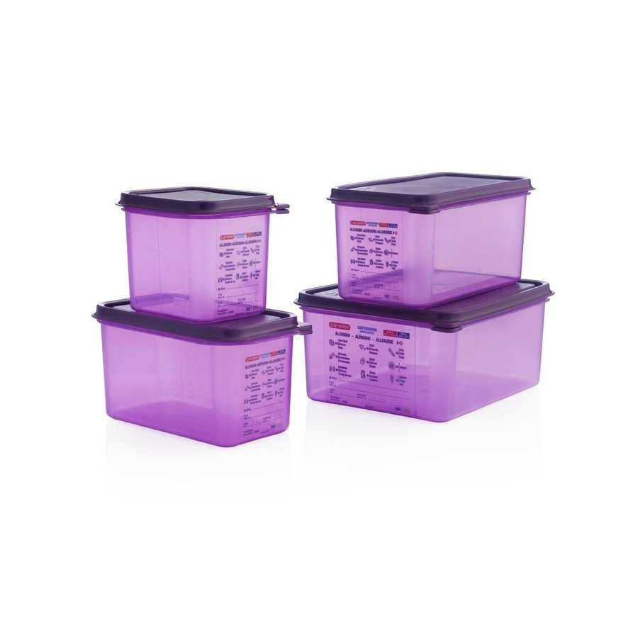 Bac hermétique violet antiallergénique GN1/4 4,3L 150Hx265Lx162P mm