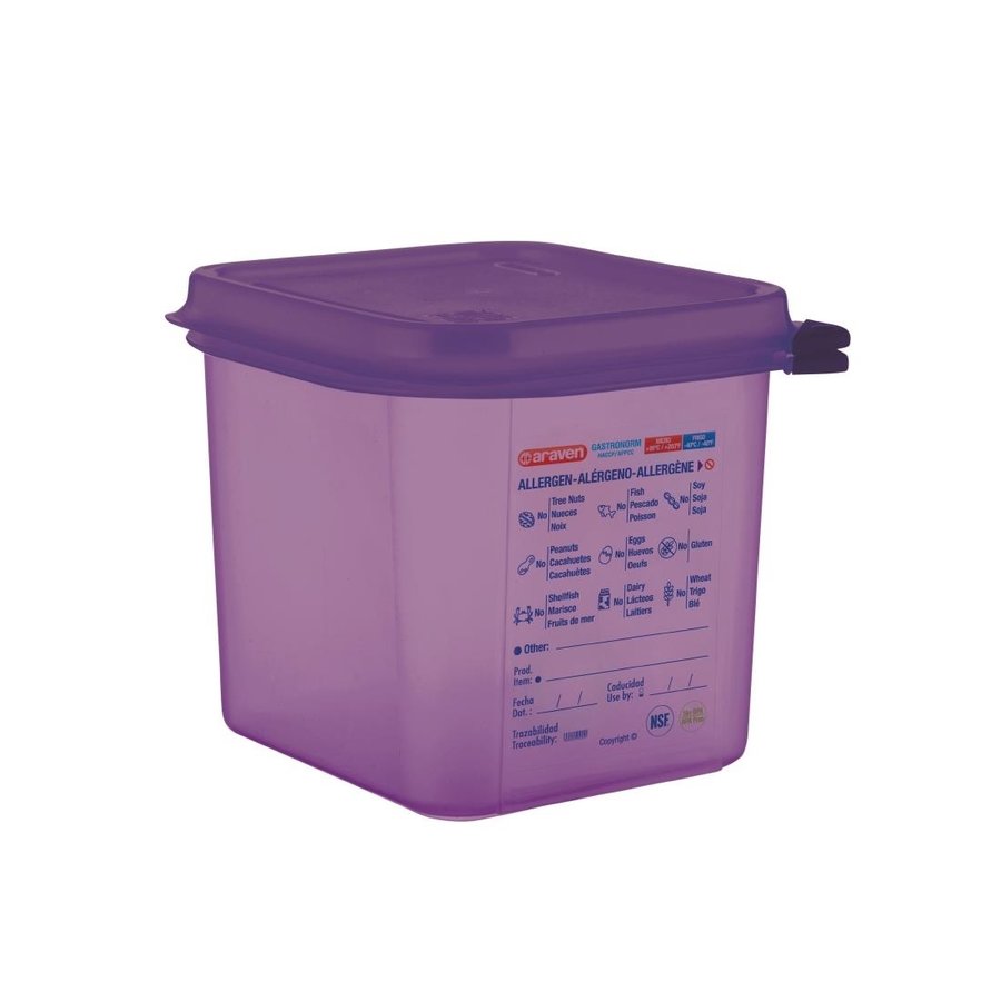 Bac hermétique violet antiallergénique GN1/6 2,6L 150Hx176Lx162P mm