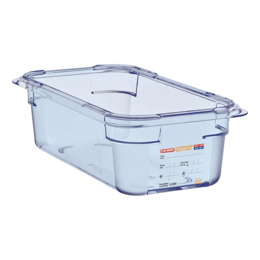 Boîte hermétique bleue en ABS sans BPA GN1/3 100Hx176lx325L mm