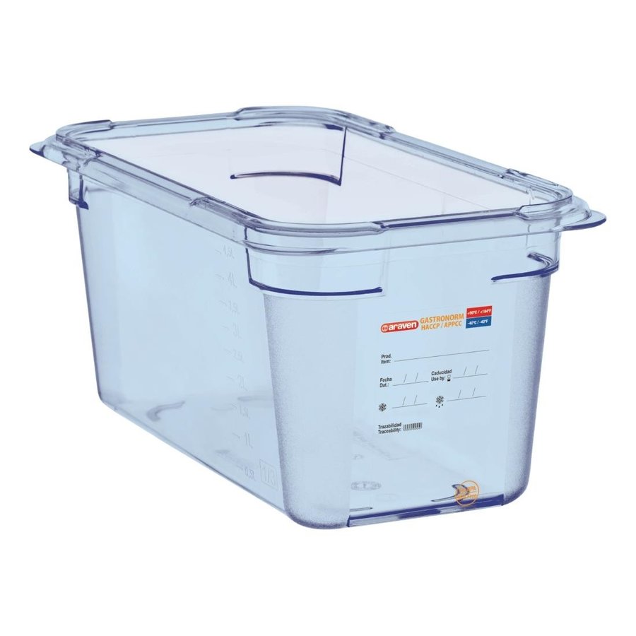 Boîte hermétique bleue en ABS sans BPA GN1/3 150Hx176lX325L mm