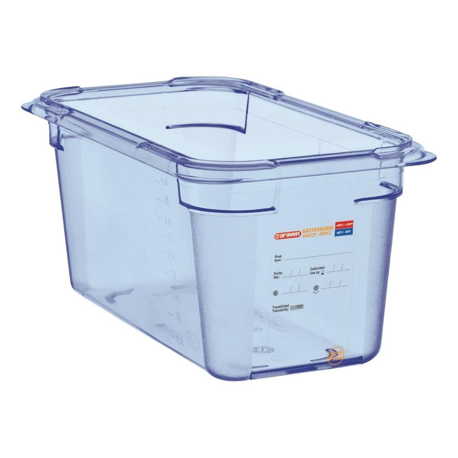 Boîte hermétique bleue en ABS sans BPA GN1/4 150Hx163lx265L mm