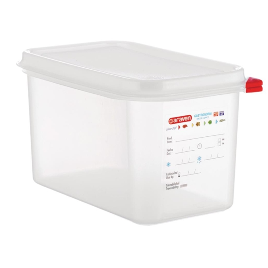 Boîte alimentaire GN1/4 4,3L 15Hx26.5Lx16.2Pcm Lot de 4