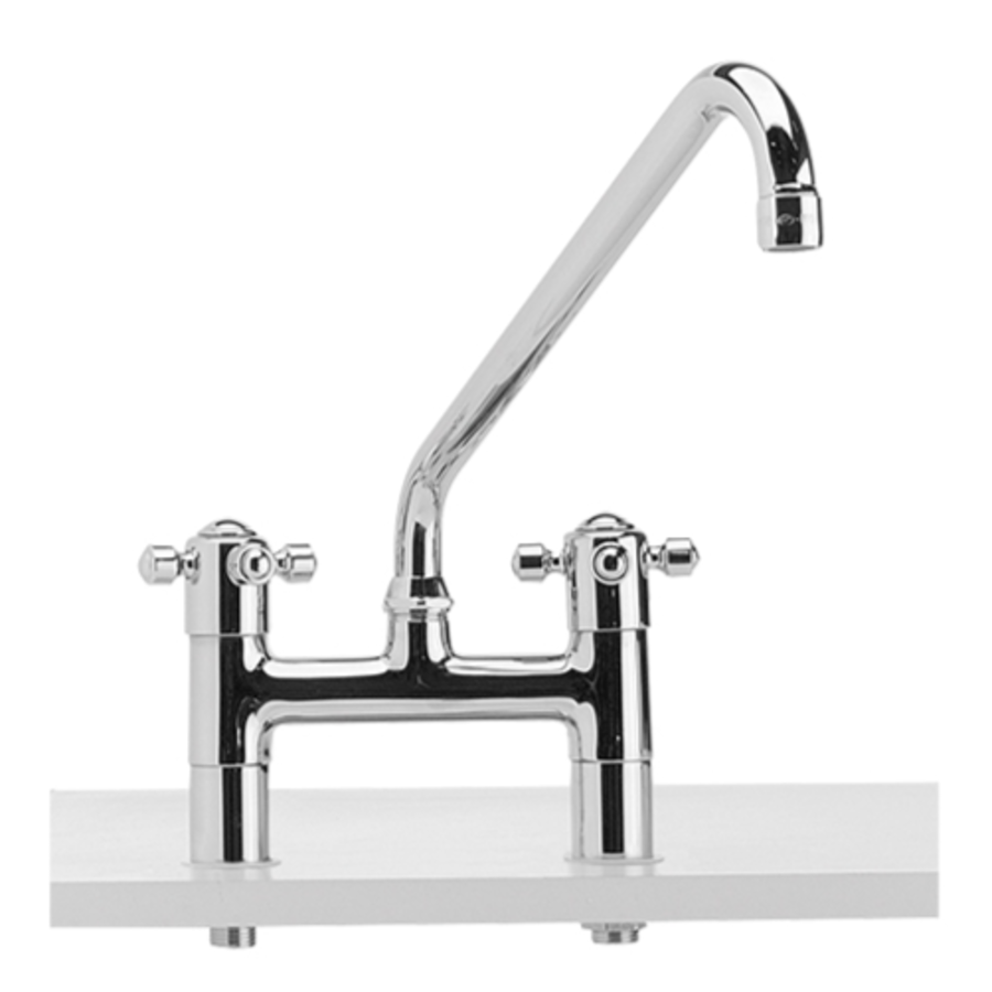 Robinet mélangeur pivotant / Inox / 32,7 cm