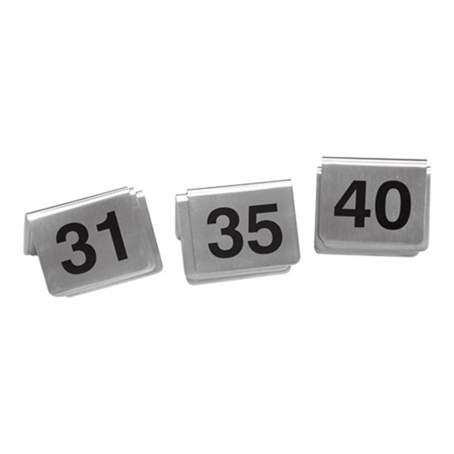 Ensemble de numéros de table en acier inoxydable (31- 40) 3,5Hx5,4Lx5,3P cm