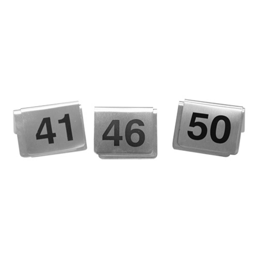 Ensemble de numéros de table en acier inoxydable (41- 50) 3,5Hx5,4Lx5,3P cm
