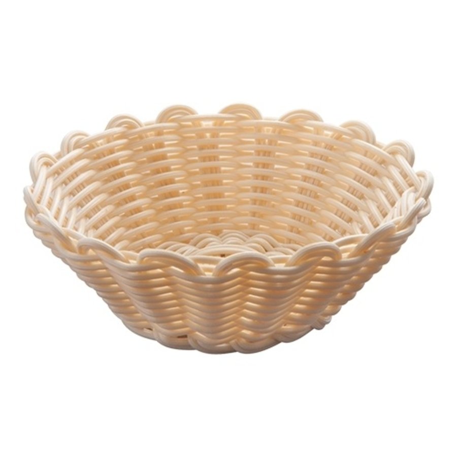 Corbeille à pain en polypropylène beige Ø18xH6,5cm