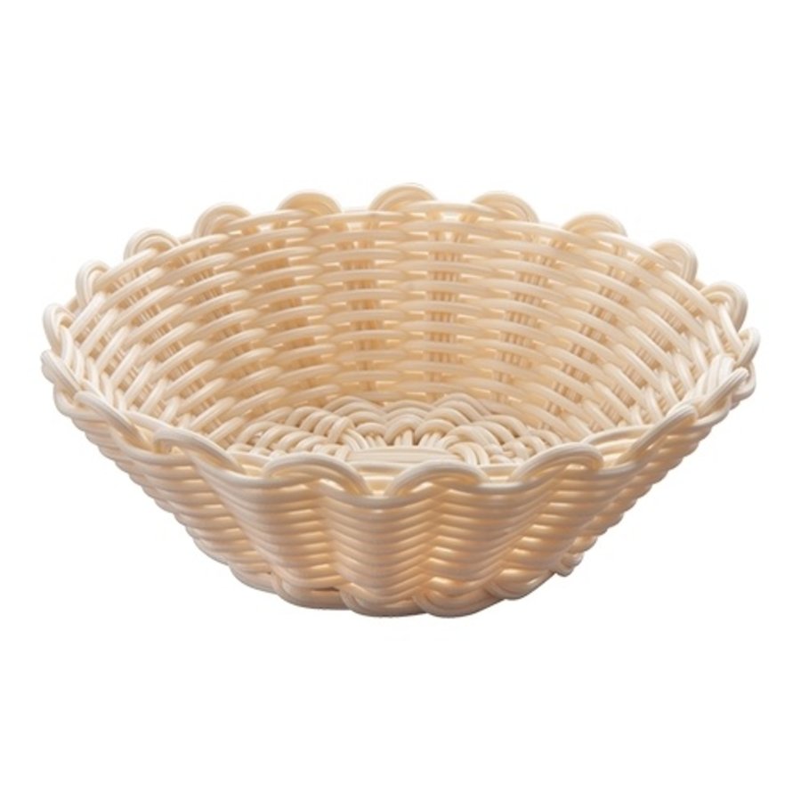 Corbeille à pain en polypropylène beige Ø20xH6,5cm