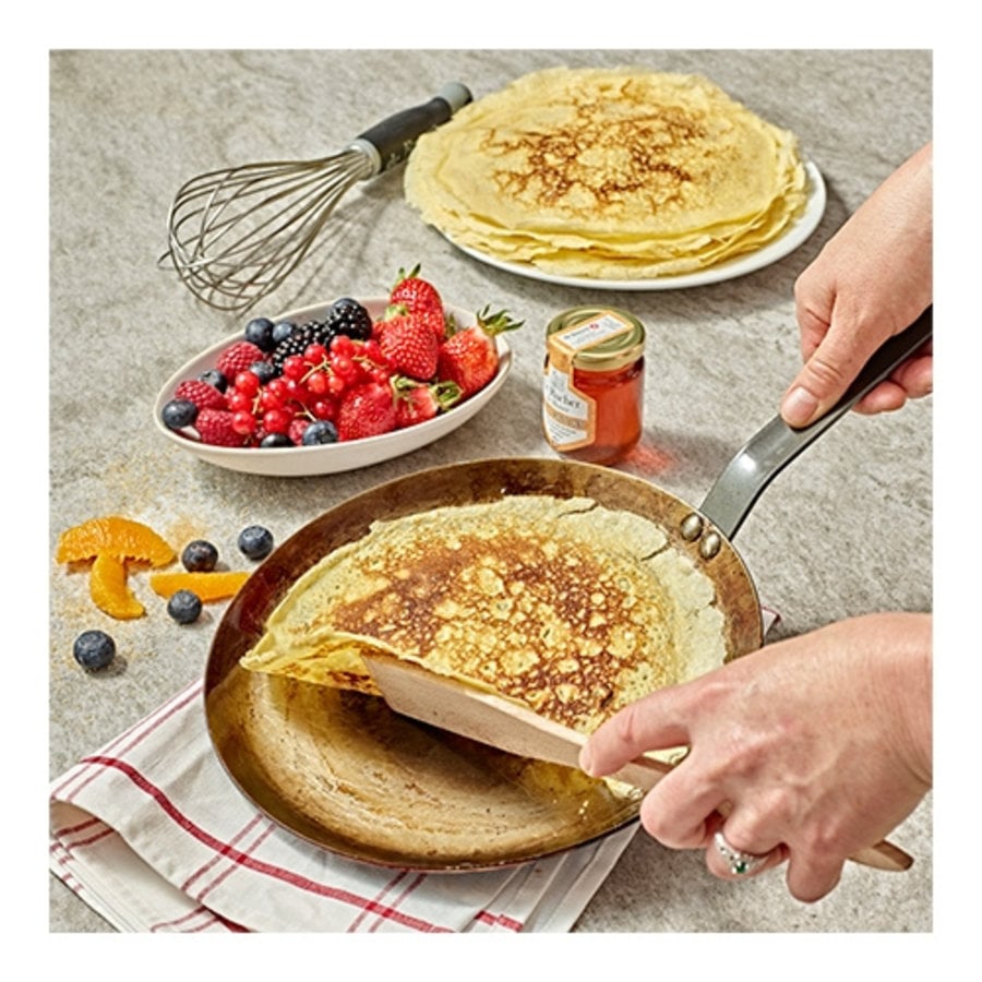 Poêle à crêpes en tôle d'acier Ø24xH1,2cm