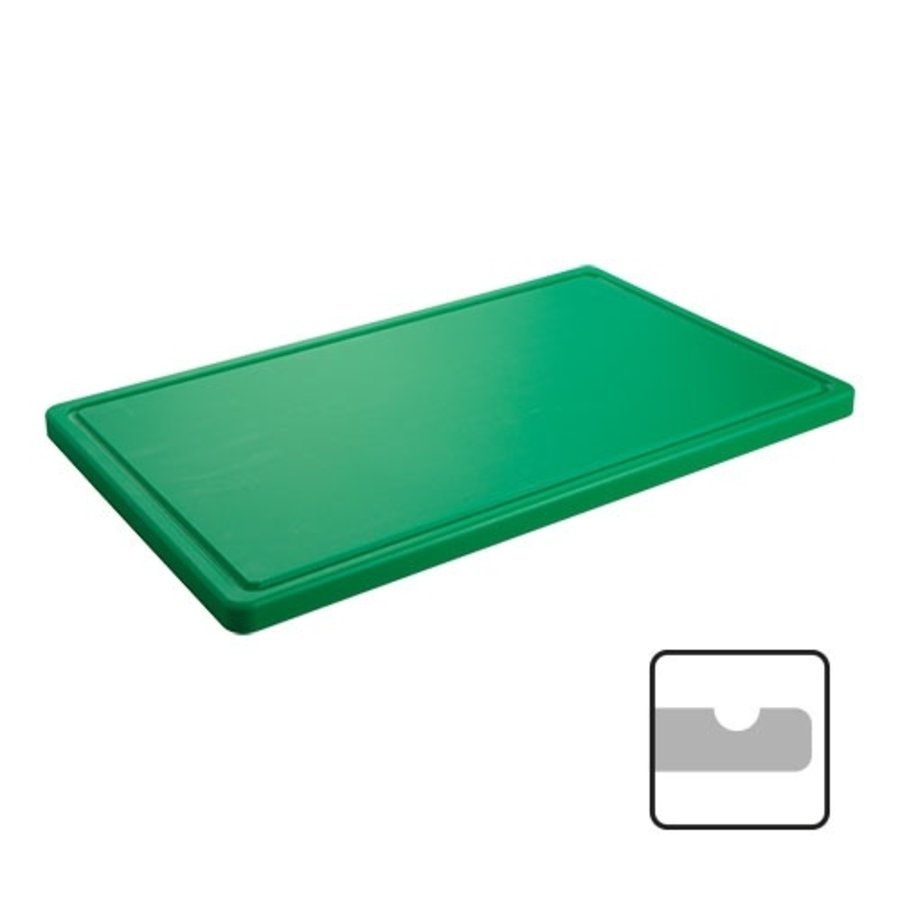 Planche à découper verte en plastique|40x25cm