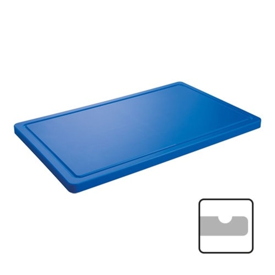 Planche à découper en plastique Bleu |face rainure 40x25cm