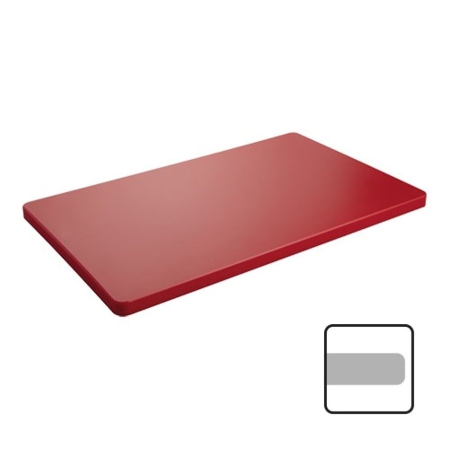 Planche à découper en plastique lisse| Rouge 50x30x2cm