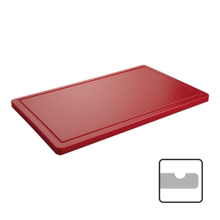 Planche à découper en plastique|Rouge 53x32.5x2cm