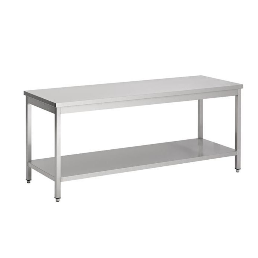 Table Inox Basse avec Etagère | 9 dim | 70  cm P | 60 cm H