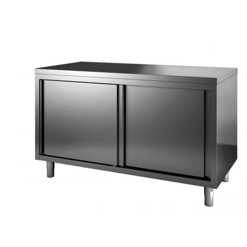  ProChef Meuble en Inox portes coulissantes | 100 (L) x 70 (P) x 85(H) cm 